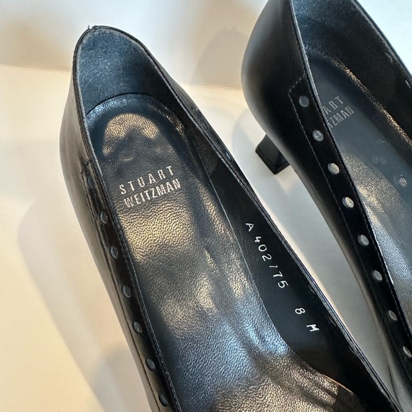 Stuart Weitzman Women's Black Leather Pumps - Picture 3 of 7